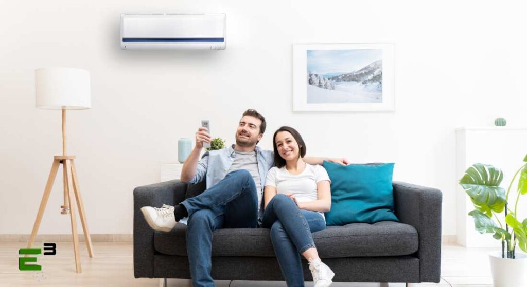 couple enjoying the thermal comfort of their energy efficient home